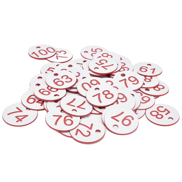 Etiqueta 50 Etiquetas De Colmena ABS Redondas Numeradas Con Agujero Para Ganado Y Apicultura