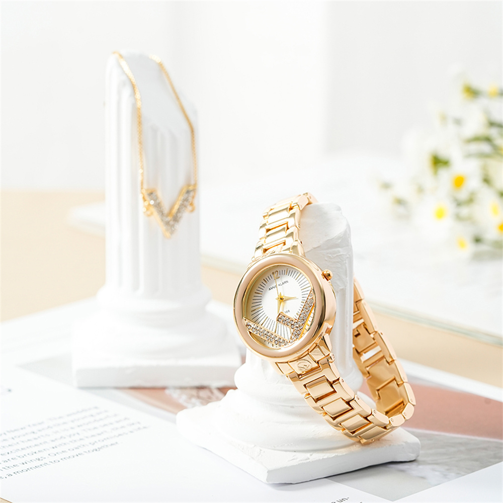 Gold Watches for Women Fashion Ladies Watch with Bracelet Luxury Diamond Quartz Female Wristwatch