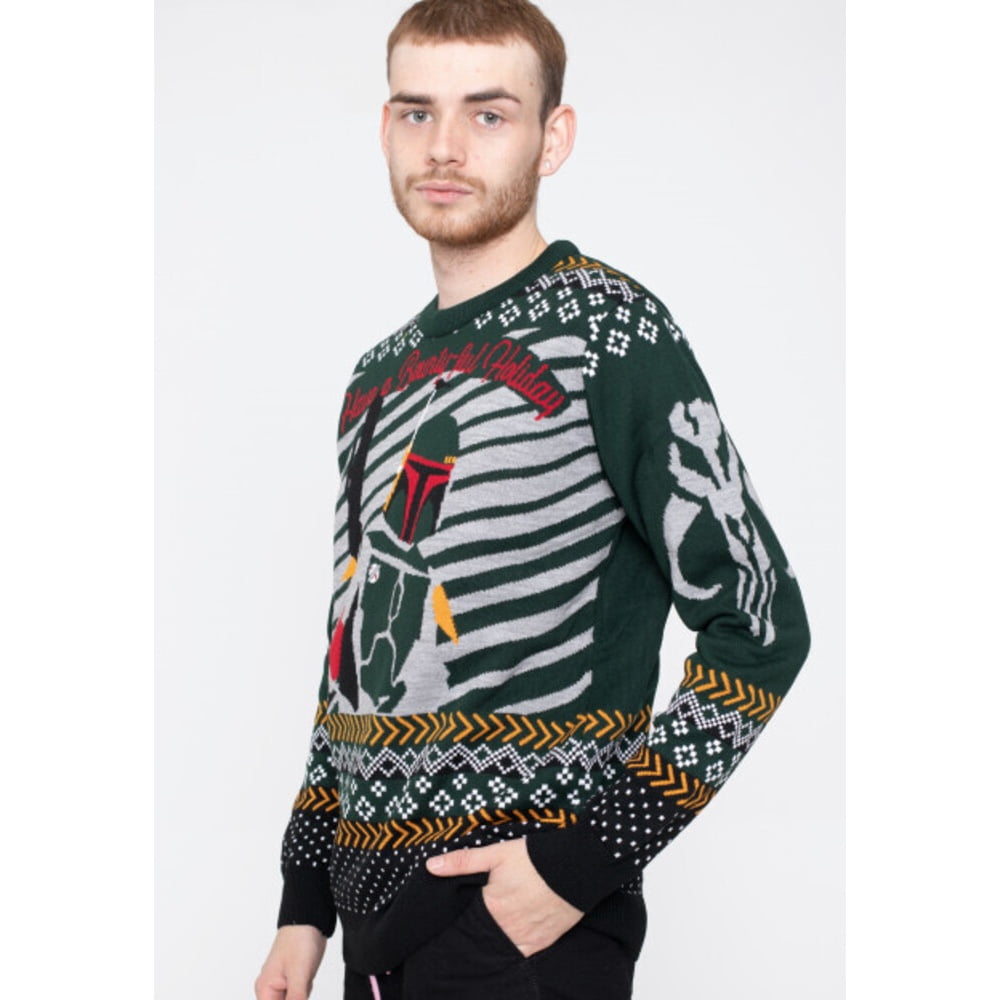 Star Wars Adult Bounty Full Boba Fett Knitted Ugly Christmas Sweaters