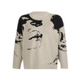 thumbnail image 5 of KOMOO Women Crewneck Vintage Sweaters 90s Face Portrait Graphic Sweater Harajuku Knitwear Loose Knitted Tops, 5 of 9