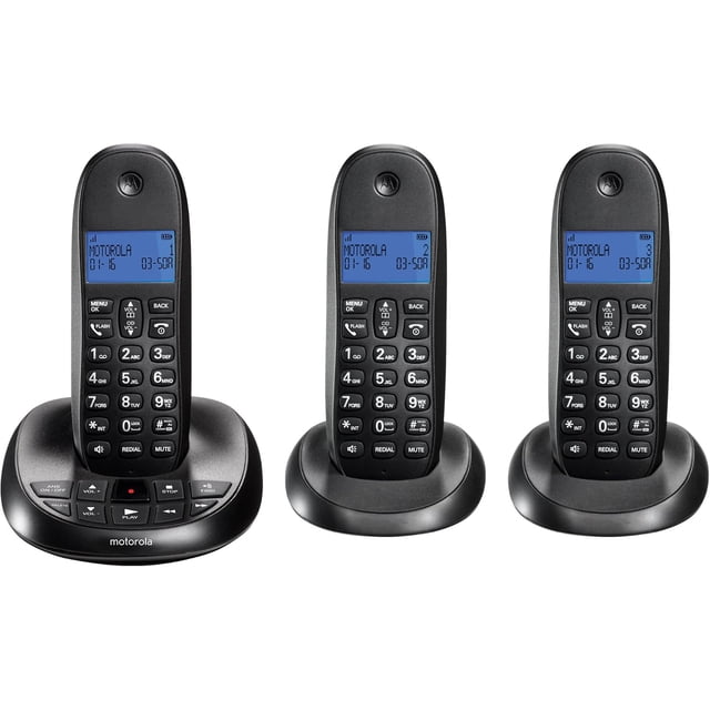 DECT 6.0 Digital Cordls Home Phone with Answering Machine and Three Handsets C1013LX