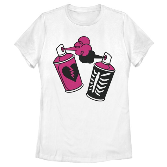 Women's Fortnite Spray Can Graffiti Graphic Tee White Large