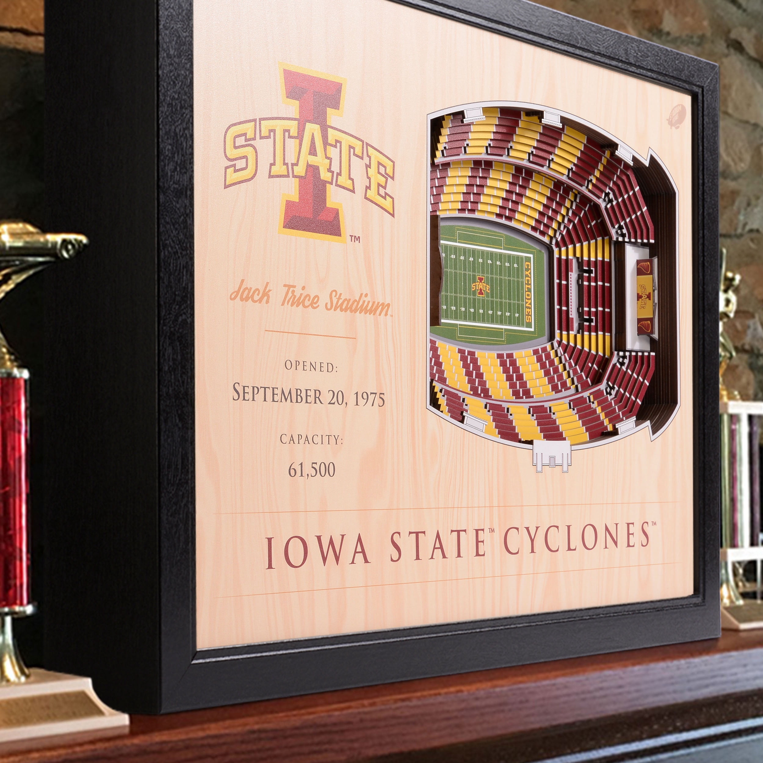 YouTheFan NCAA Iowa State Cyclones FB 25-Layer Stadiumview Wall Art