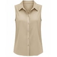 thumbnail image 4 of TaTaai Womens Work Tops Sleeveless Slim Fit Shirt Collar Solid Button Front Vest for Office Casual Gift, 4 of 6