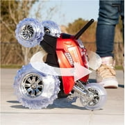 SHARPER IMAGE Thunder Tumbler Toy RC Car for Kids, Remote Control Monster Spinning Stunt Mini Truck for Girls and Boys, Racing Flips and Tricks with 5th Wheel, 27 MHz RED