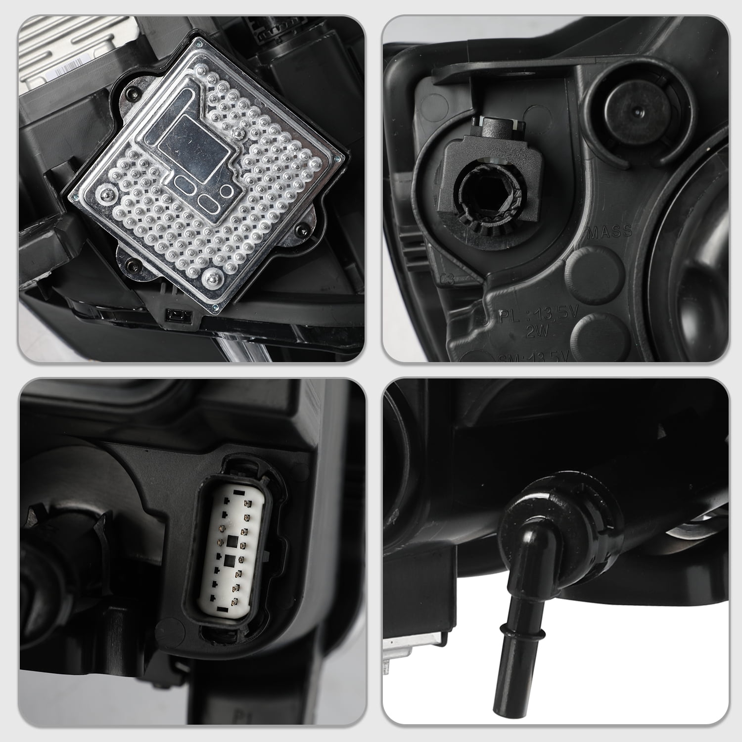 Black Headlights For 2014-2021 Jeep Grand Cherokee w/Bulbs&Ballast HID Lamp LH/RH