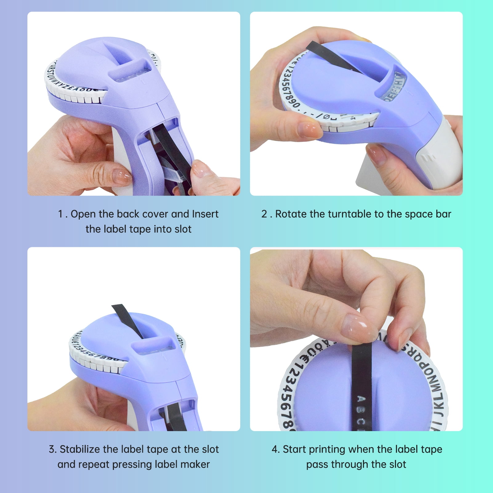 Embossing Label Maker with 3 Tapes 9mm Portable Manual Vintage Label Writer Old School Handheld Embossed Label Maker Printer for Office Home Organization DIY Journal Decor