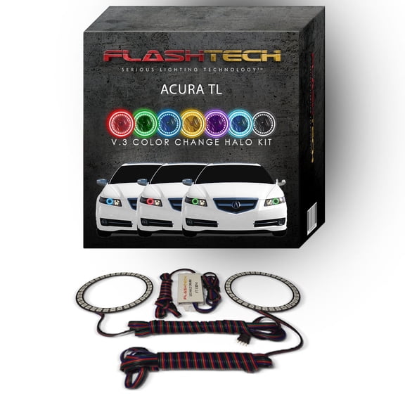 Flashtech RGB Multi Color Changing LED Halo Ring kit for 2005-2007 Acura TL Headlights