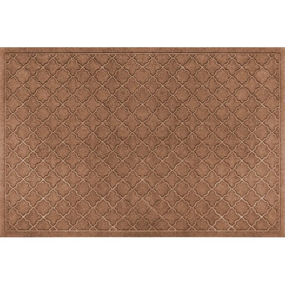 Bungalow Flooring Waterhog Door Mat, 4 x 6 Made in USA, Durable and Decorative Floor covering, Skid Resistant, IndoorOutdoor, Water-Trapping, cordova collection, Dark Brown