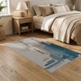 thumbnail image 2 of ODIKA 5'x7' Blue Slate Contemporary Geometric Abstract Washable Area Rug Modern Architectural Blocks Urban Non-Slip, Chair-Friendly for Dining Room, Under Table, Home Office, 2 of 7