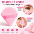 thumbnail image 2 of 10PCS Triangle Powder Puff for Face Makeup, Soft Velour Powder Puffs for Loose Powder, Setting Powder & Pressed Powder, Reusable Makeup Applicator with Finger Strap, Pink, 2 of 6