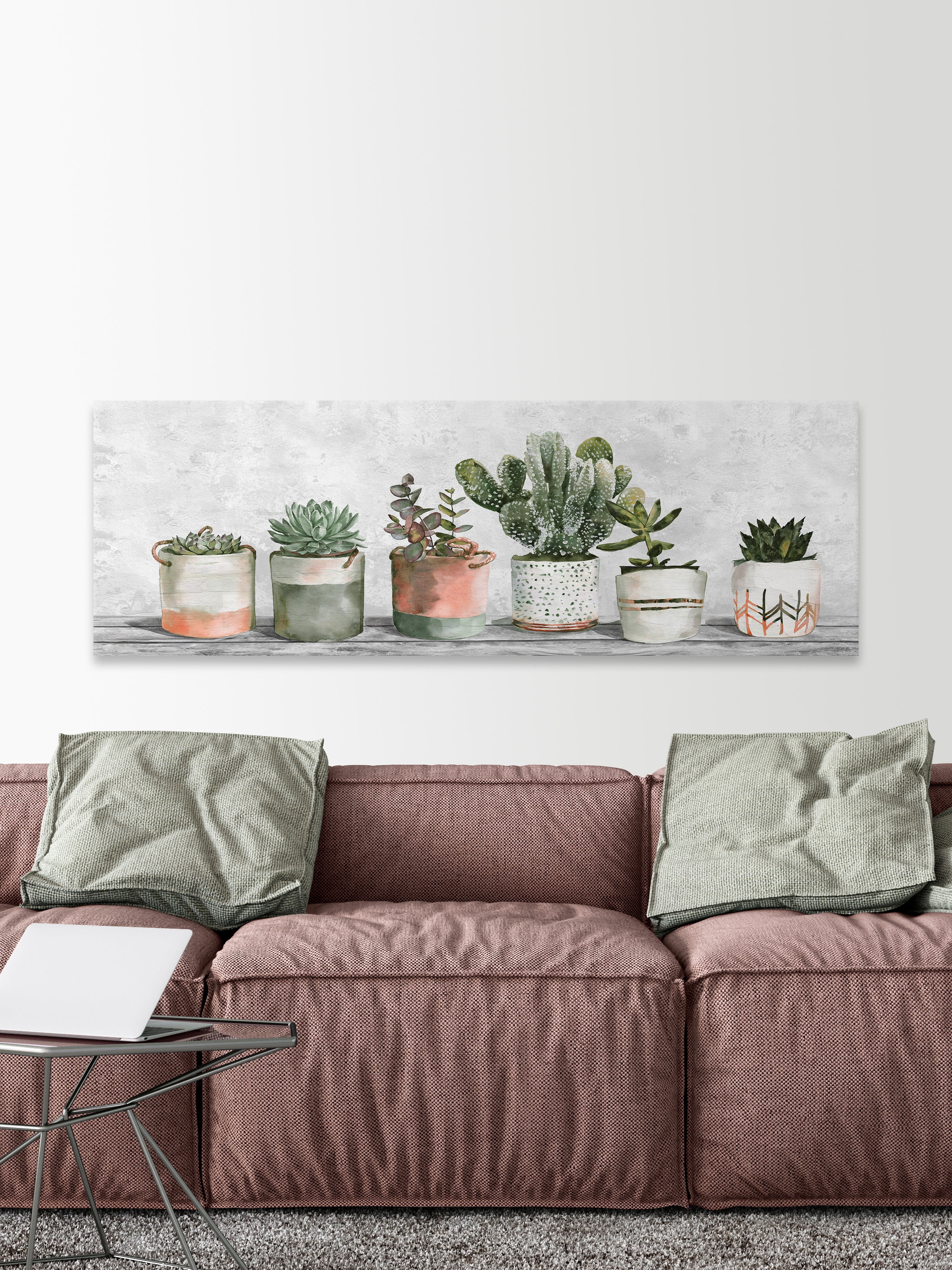Marmont Hill Cacti Tribe Canvas Wall Art, 10" x 30"