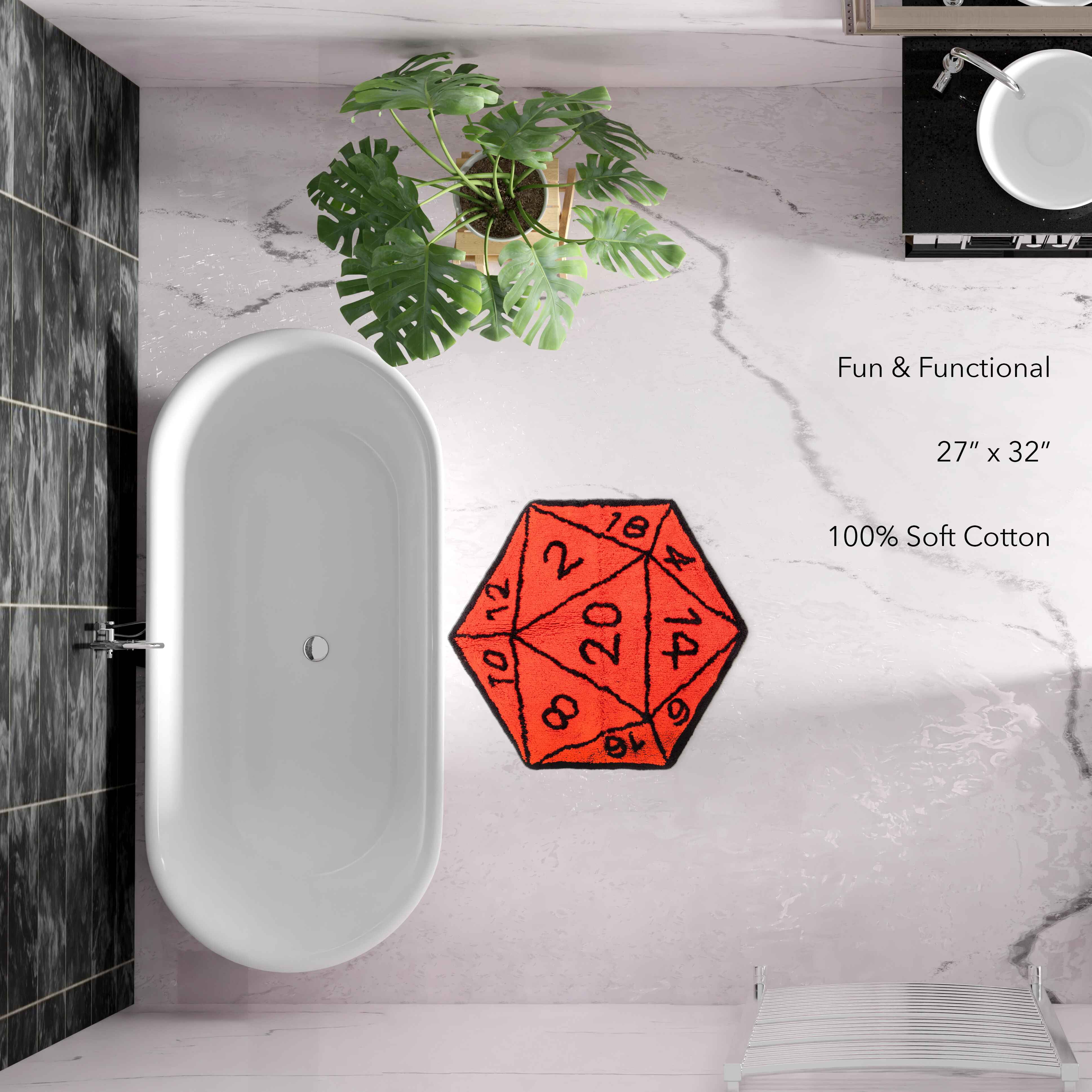 Stranger Things D20 Dice Tufted Rug, 25" x 29", Cotton, Red, Netflix