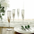 thumbnail image 3 of BalsaCircle 6 Metallic Silver 5 oz Plastic Champagne Flutes Tableware Disposable Wine Glassess Party Supplies, 3 of 8