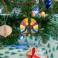 thumbnail image 5 of Funny Christmas Ornament,Black Woman Meditating In Lotus Position,Xmas Round Ceramic Pendant, 5 of 6