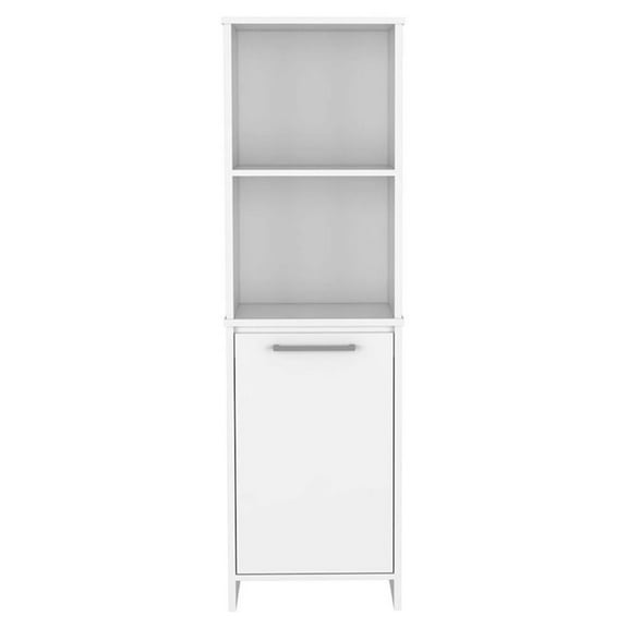 FM FURNITURE Danforth Modern Wood Pantry Cabinet for Kitchen Room in White