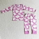 thumbnail image 2 of Conjunto de ropa de dormir para niños pequeños, conjunto de mallas y pantalones de Halloween, fantasma, Horror, púrpura, a rayas, otoño, 2 of 2