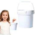 thumbnail image 3 of 1 Pack White Plastic Bucket with Handle and Lid Food Storage Bucket Containers All Purpose Pail for Multipurpose Paint Water Art Crafts Projects Garage Organization (White, 3L), 3 of 9