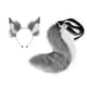 thumbnail image 4 of Diadema con orejas y cola, ideal como regalo para fiestas de graduación o Halloween. Gris blanco, 4 of 9