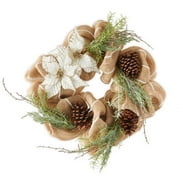 Holiday Time 20 inch Burlap Stripe Mesh Christmas Wreath