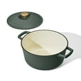 Beautiful 5 Quart Cast Iron Round Dutch Oven, Thyme Green by Drew Barrymore
