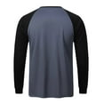 thumbnail image 3 of Men's Athletic Long Sleeve Color Block Sports T Shirt Breathable Workout Top for Running Gym Training Mens T-Shirts Summer Lightweight Tee Tops, 3 of 4