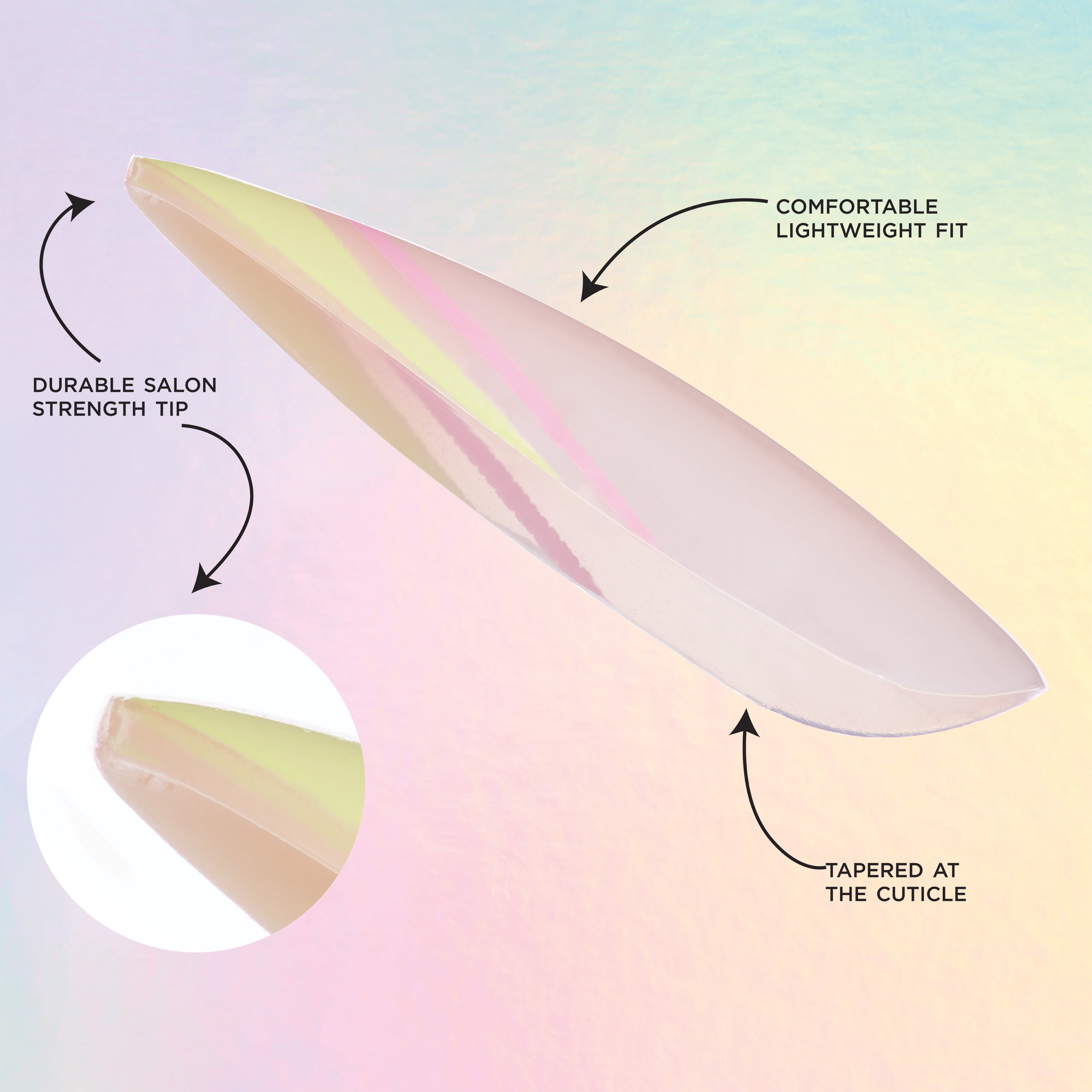 Salon Perfect Artificial Press on Nails, 211 Modern Nostalgia Neon Lightning, Medium Almond Glue On Fake Nails, File & Nail Glue Included, 30 Nails