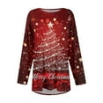 thumbnail image 4 of Christmas Plus Size Blouses for Women 4x-5x Plus Size Tunics V Neck Long Sleeve Plus Top Snowman Print Dressy Casual Tshirt 4x Womens Plus Size Clothes, 4 of 5