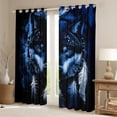 thumbnail image 2 of Feelyou Wolf King Animal Black Out Curtains, Western Dream Catcher Curtains Pack of 2 (42x63 Each), Hippie Woodland Wildlife Bedroom Curtains, Blackout Curtains Home Decor, 2 of 6