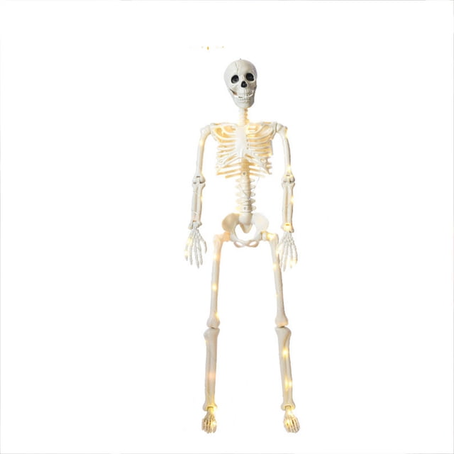 90Cm Warm Light Standing Hanging Skeleton Party Indoor Outdoor Scene Decoration Halloween Prop With Led Measuring 35 Inches