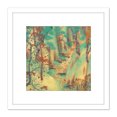 thumbnail image 1 of Yokoyama Taikan Way To Atago Painting 8X8 Inch Square Wooden Framed Wall Art Print Picture with Mount, 1 of 4