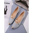 thumbnail image 2 of Elegant Ladies Flat Shoes Low Heel Shallow Pointed Toe Comfort Office Frosted Shoes, 2 of 3