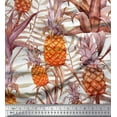 thumbnail image 1 of Soimoi Velvet Fabric Leaves & Pine Fruits Decor Fabric Printed Yard 58 Inch Wide, 1 of 3