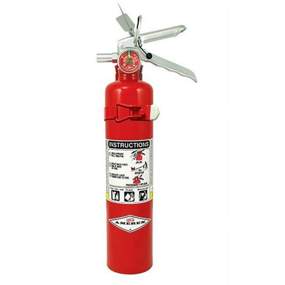 Amerex B2680341 Dry Chemical Fire Extinguisher - Vehicle Mount - Type ABC - Red - 2.5 lbs