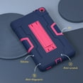 thumbnail image 2 of Dteck Rugged Case for for Onn 8 Inch Tablet Gen 3 (2022 Model:100071483), Heavy Duty Hybrid Shockproof Kickstand Cover Case, Navy + Rose, 2 of 7