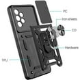 thumbnail image 6 of Case for Samsung Galaxy A23 5G/4G with Slide Camera Cover, Heavy Duty Military Grade Protection Phone Case Built-in 360° Rotate Ring Stand for Samsung Galaxy A23 SJ Black, 6 of 8