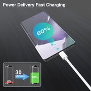 2 Pack USB C to USB C Cable 3.3ft, Type C to Type C PD Fast Charging Charger Cord for MacBook iPad Samsung Galaxy, White