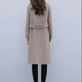 thumbnail image 6 of Women's Single Button Wool Blend Overcoat, Classic Knee Length Trench Coat, One Button Winter Coat, Warm Windproof Overcoat, Casual Formal Coat, Elegant Outerwear Jacket Beige, 6 of 8