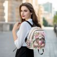 thumbnail image 6 of JIALIOU Mini Backpack Purse for Women Quilted Casual Daypack Small Travel Shoulder Bag, Cute Sloth with Ice Cream, 6 of 7