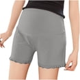 thumbnail image 2 of BRGZLK Maternity Slip Shorts Summer Fashion Lightweight Solid Color High Waist Lace Trim Versatile Anti-Wardrobe Malfunction Safety Shorts for Women Gray XL, 2 of 5