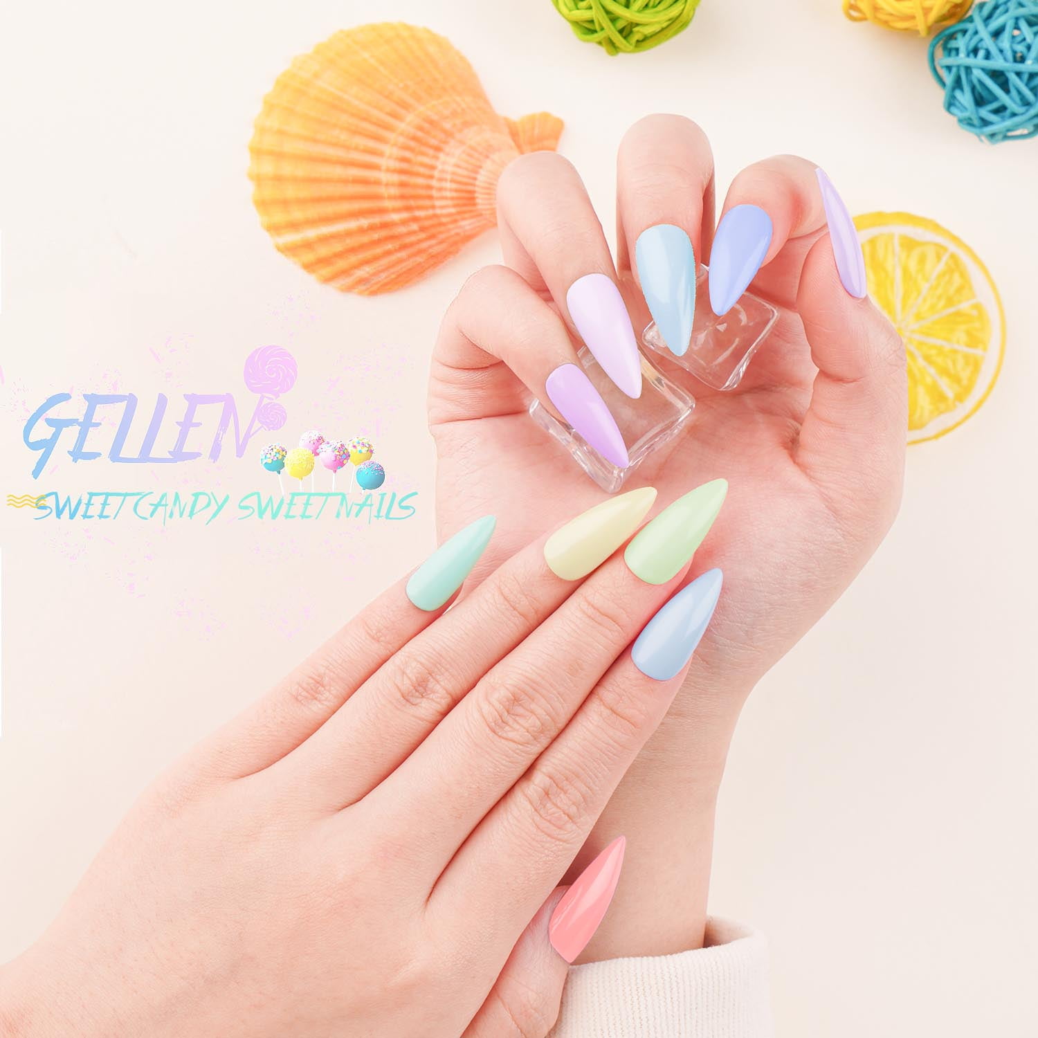 Gellen 39Pcs Gel Nail Polish Kit, 36 Colors Gel Polish Rainbow & Nudes & Grays Soak off UV Nail Gel Polish Set with Glossy Matte Top and Base Coat, DIY Salon Nail Art Valentine Gift for Women