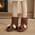 thumbnail image 5 of 3 Pairs Women's Ultra Thick Fleece Lined Floor Socks, Polyester Cute Dog Cartoon Warm Mid Calf Sleep Socks for Fall Winter Indoor Lounging, 5 of 5