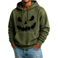 thumbnail image 3 of CONROSES Mens Halloween Hoodies Spooky Pumpkin Face Graphic Long Sleeve Hallowmas Pullover Hoodie for Men Fall Winter Hooded Sweatshirts with Pocket, 3 of 4