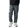 thumbnail image 2 of FAOWME Children Boy Girl Sports Pants Elastic Waist Patchwork Straight Fit Ankle-Tied Fashion Trousers For Daily Wear,Black,6-7Y, 2 of 8