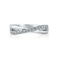 thumbnail image 2 of BERRICLE Sterling Silver Infinity Cubic Zirconia CZ Criss Cross Fashion Ring for Women, Rhodium Plated Size 6, 2 of 10