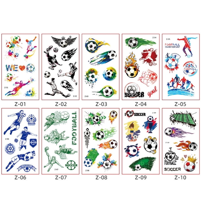 Etiqueta Engomada Temporal ANGGREK 10 Piezas Decorativas Para Fiesta Fútbol