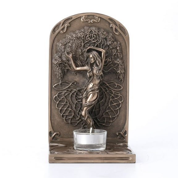 Earth Life Magic Tree of Life Tealight Candle Holder by Selina Fenech Cold Cast Resin Antique Bronze Finish