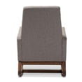 thumbnail image 4 of Baxton Studio Yashiya Chaise à Bascule Moderne Rétro en Tissu, Bois, Gris, 4 of 5