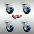 thumbnail image 2 of 4 Inch SS Solid Polyurethane Swivel Top Plate Caster Set with Brake SCC, 2 of 2