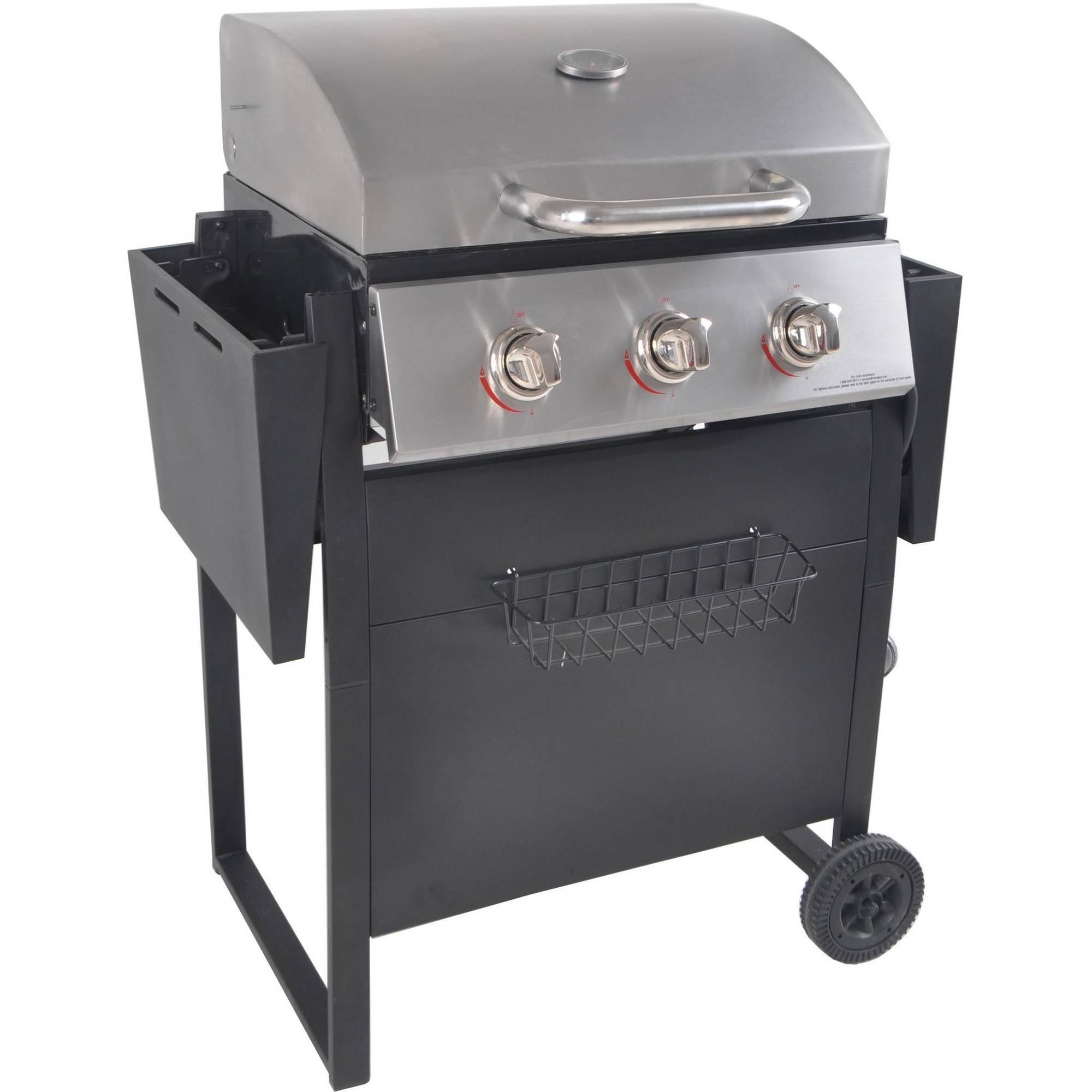RevoAce 3-Burner Space Saver Propane Gas Grill, Stainless and Black, GBC1706W - image 2 of 11